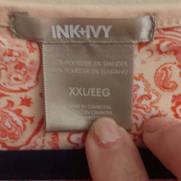 INK+IVY Peach Floral Paisley Pajama Short Set - Picture 6 of 10